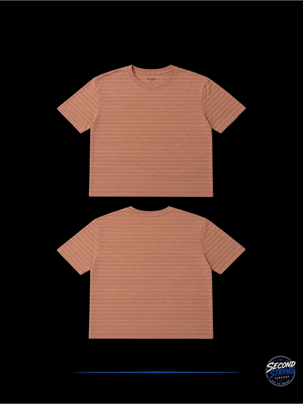 Goodfellow & Co Striped Crewneck Short Sleeve Tee in Rust